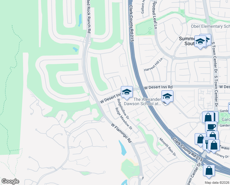 map of restaurants, bars, coffee shops, grocery stores, and more near 11251 La Madre Ridge Drive in Las Vegas
