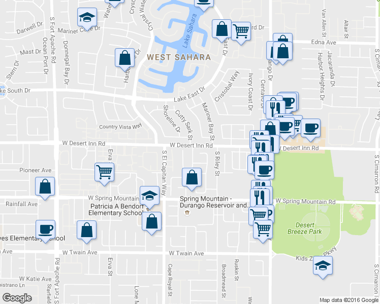 map of restaurants, bars, coffee shops, grocery stores, and more near 3315 Royal Bay Drive in Las Vegas