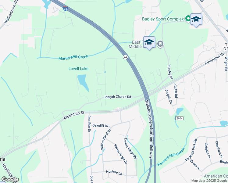 map of restaurants, bars, coffee shops, grocery stores, and more near 702 Afton Park Drive in Kernersville