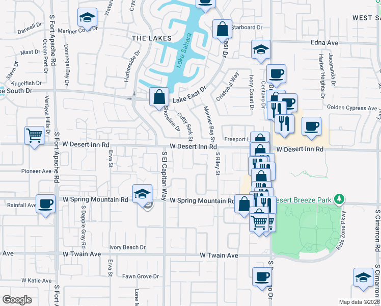map of restaurants, bars, coffee shops, grocery stores, and more near 3315 Royal Bay Drive in Las Vegas