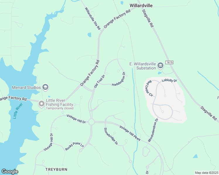 map of restaurants, bars, coffee shops, grocery stores, and more near 1708 Haddington Drive in Durham