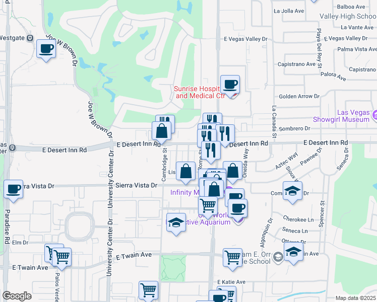 map of restaurants, bars, coffee shops, grocery stores, and more near Brussels Street in Paradise