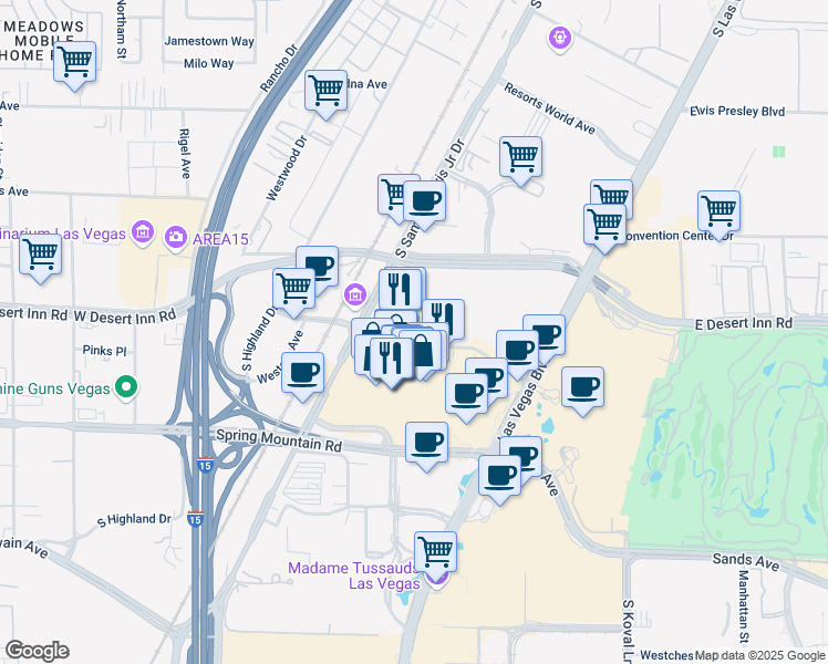 map of restaurants, bars, coffee shops, grocery stores, and more near in Paradise