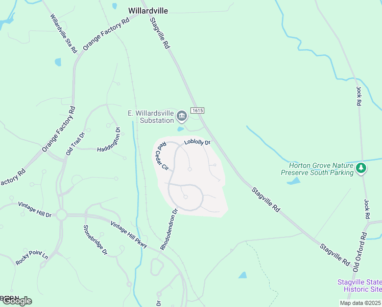 map of restaurants, bars, coffee shops, grocery stores, and more near 7 Scarlet Oak Court in Durham