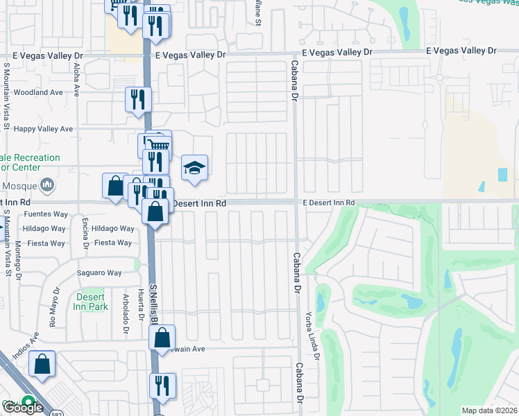 map of restaurants, bars, coffee shops, grocery stores, and more near 5318 Tupelo Lane in Las Vegas