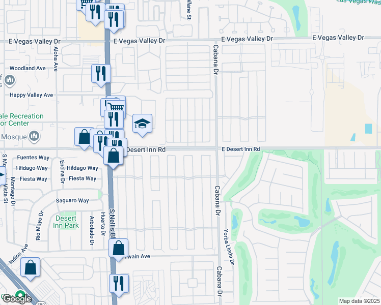map of restaurants, bars, coffee shops, grocery stores, and more near 5318 Tupelo Lane in Las Vegas