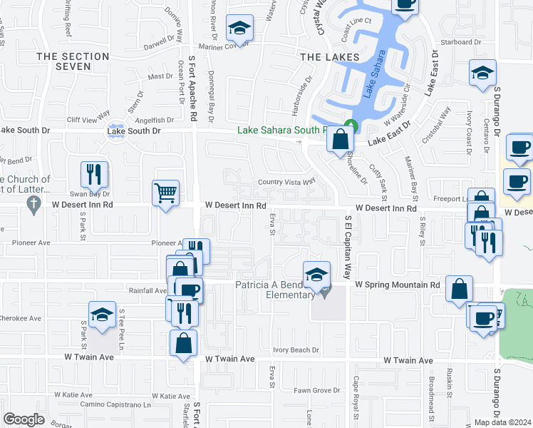 map of restaurants, bars, coffee shops, grocery stores, and more near 3327 Erva Street in Las Vegas