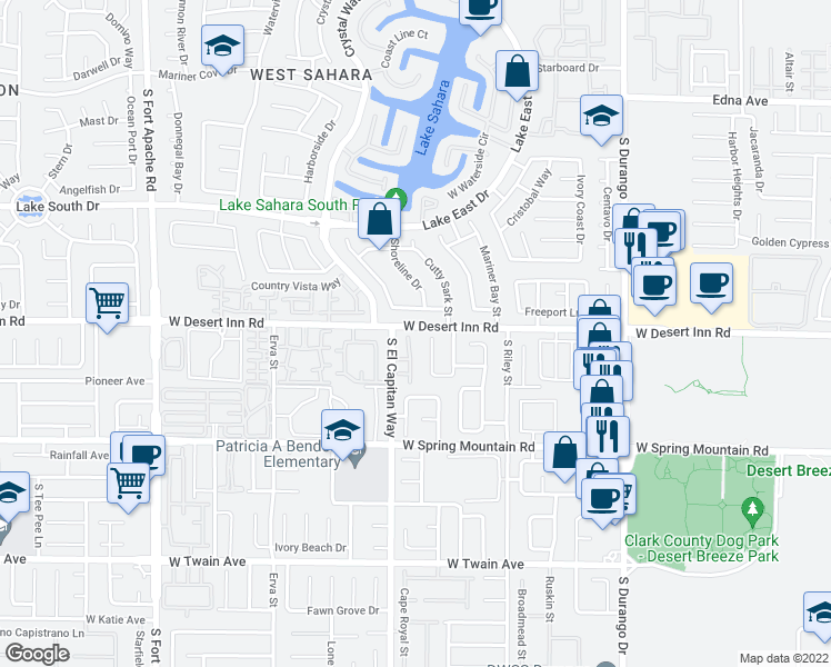 map of restaurants, bars, coffee shops, grocery stores, and more near 3308 Stacey Lyn Drive in Las Vegas