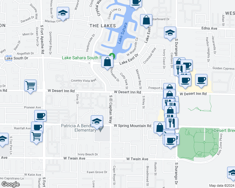 map of restaurants, bars, coffee shops, grocery stores, and more near 3308 Stacey Lyn Drive in Las Vegas
