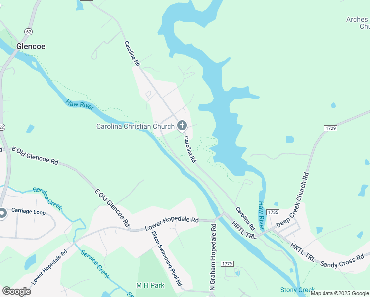 map of restaurants, bars, coffee shops, grocery stores, and more near 2004 Carolina Road in Burlington
