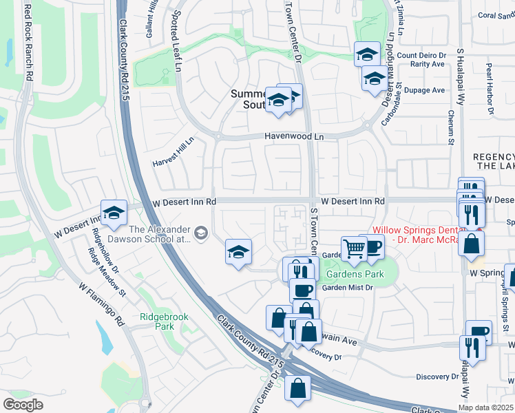 map of restaurants, bars, coffee shops, grocery stores, and more near 10776 Wallflower Avenue in Las Vegas