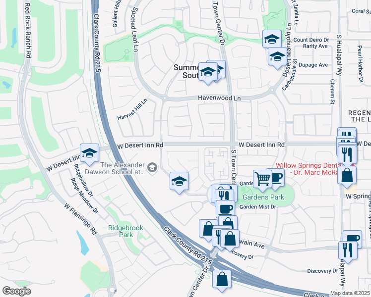 map of restaurants, bars, coffee shops, grocery stores, and more near 10808 Wallflower Avenue in Las Vegas