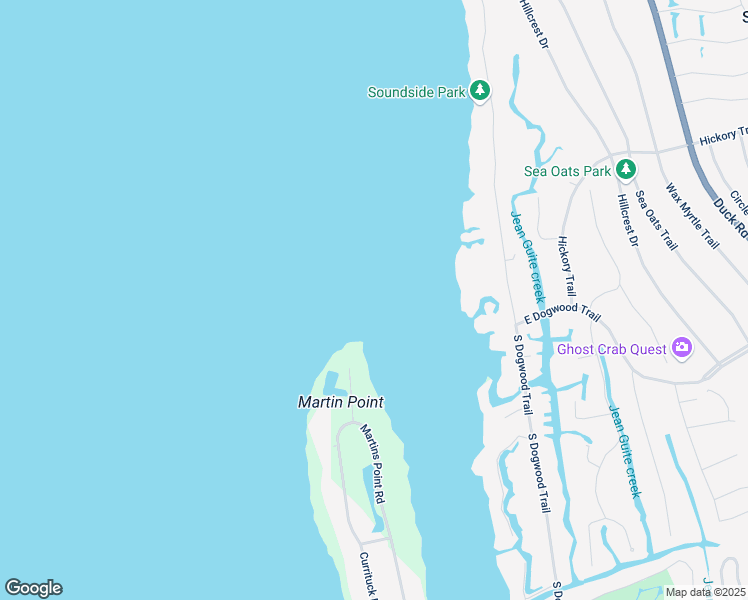 map of restaurants, bars, coffee shops, grocery stores, and more near in Southern Shores