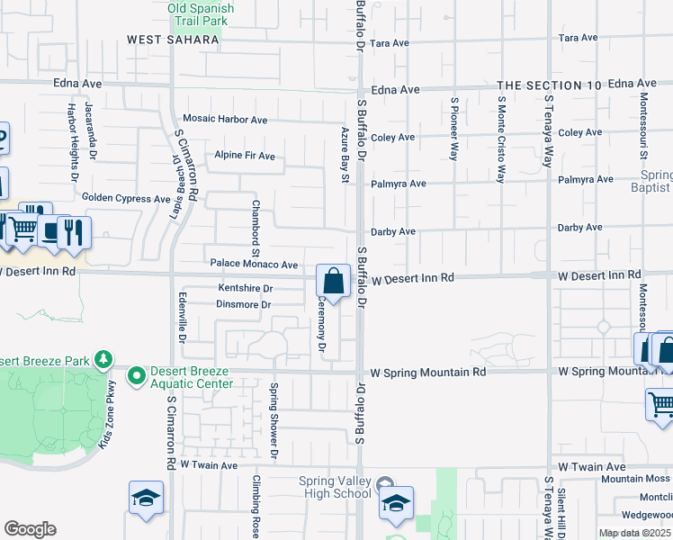 map of restaurants, bars, coffee shops, grocery stores, and more near 7863 Palace Monaco Avenue in Las Vegas