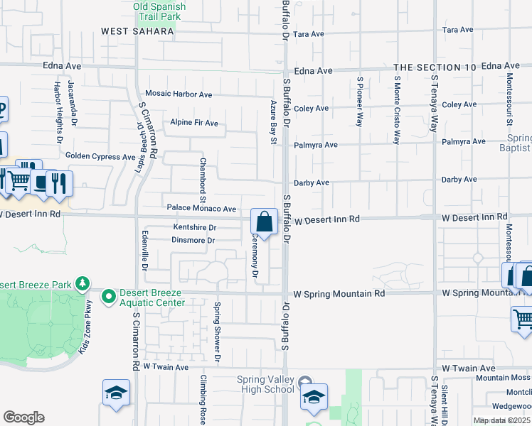 map of restaurants, bars, coffee shops, grocery stores, and more near 7863 Palace Monaco Avenue in Las Vegas