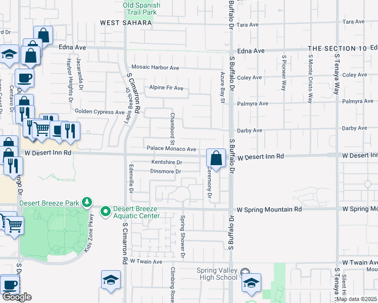 map of restaurants, bars, coffee shops, grocery stores, and more near 7959 Palace Monaco Avenue in Las Vegas