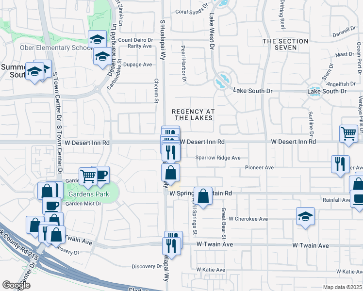 map of restaurants, bars, coffee shops, grocery stores, and more near 10140 Sparrow Ridge Avenue in Las Vegas