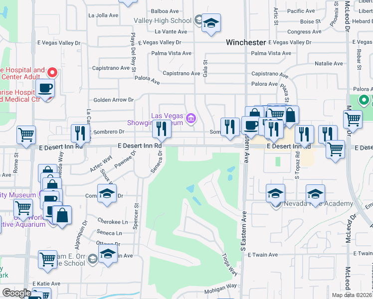 map of restaurants, bars, coffee shops, grocery stores, and more near 3338 Ayita Circle in Las Vegas