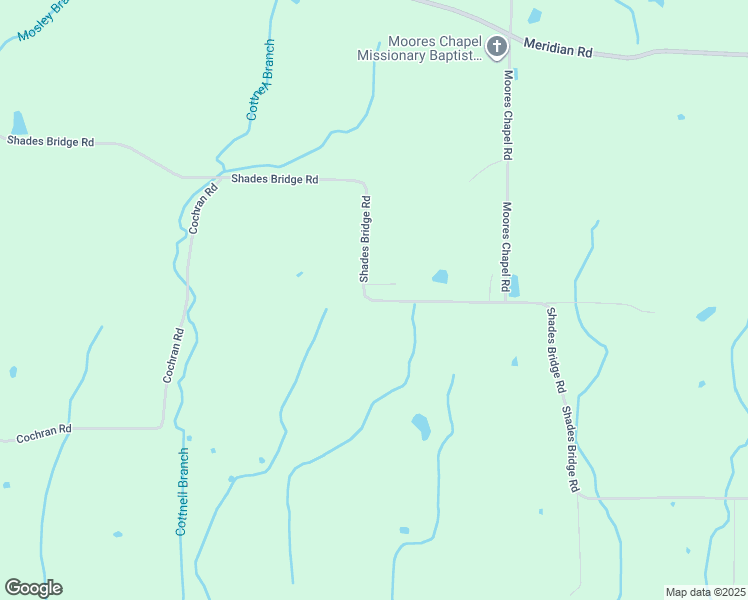 map of restaurants, bars, coffee shops, grocery stores, and more near 1076 Shades Bridge Road in Greenfield