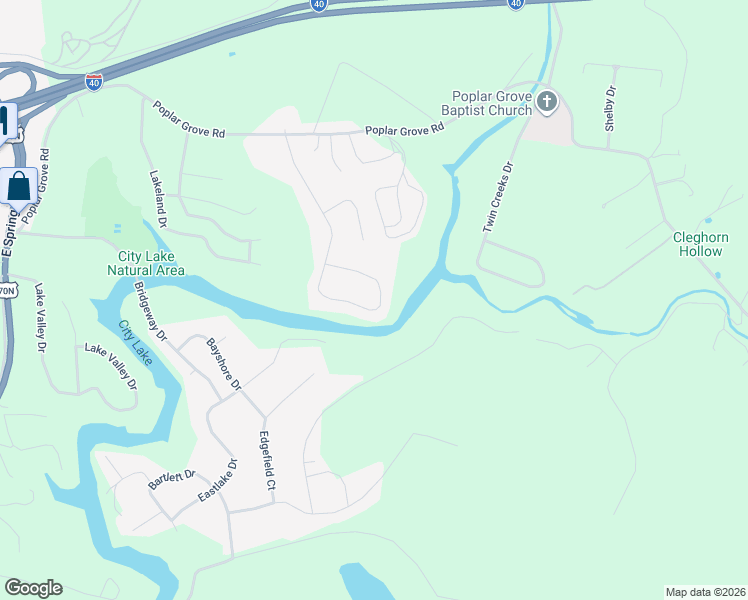 map of restaurants, bars, coffee shops, grocery stores, and more near 2611 Lake Pointe Drive in Cookeville
