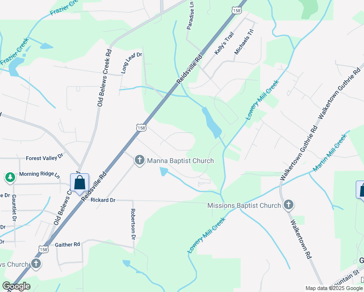 map of restaurants, bars, coffee shops, grocery stores, and more near 147 Angel Drive in Winston-Salem