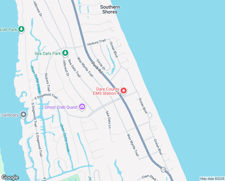 map of restaurants, bars, coffee shops, grocery stores, and more near 211 Duck Road in Kitty Hawk