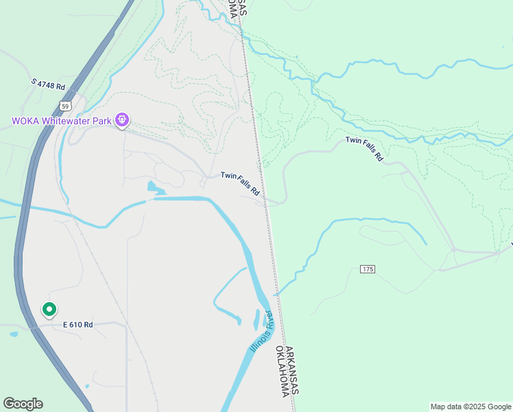 map of restaurants, bars, coffee shops, grocery stores, and more near 23411 Twin Falls Road in Siloam Springs