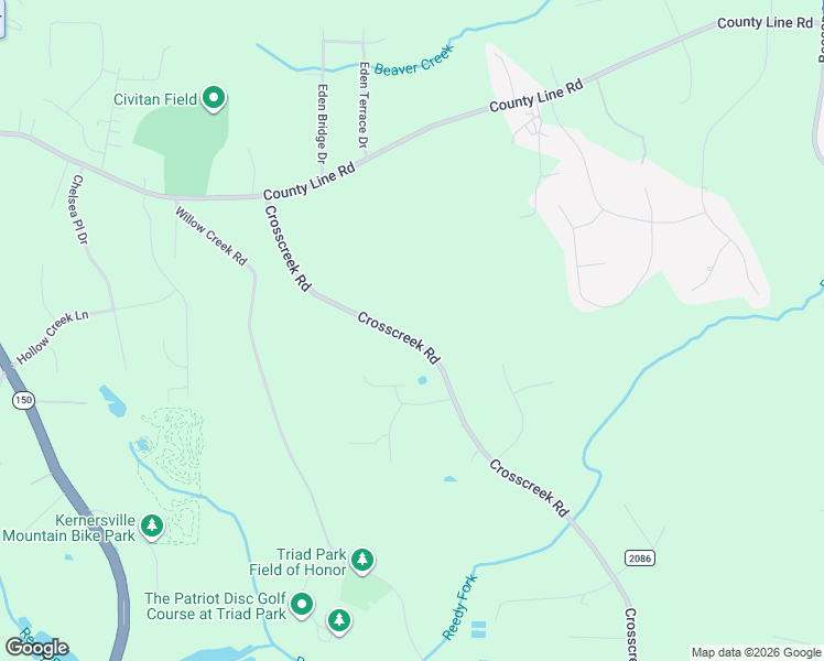 map of restaurants, bars, coffee shops, grocery stores, and more near 928 Crosscreek Road in Kernersville