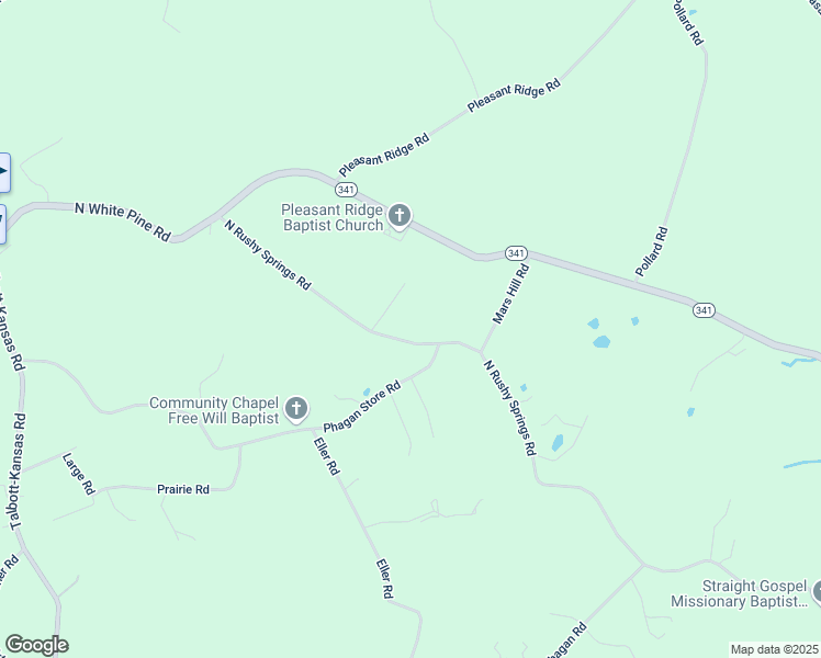 map of restaurants, bars, coffee shops, grocery stores, and more near 442 North Rushy Springs Road in Talbott
