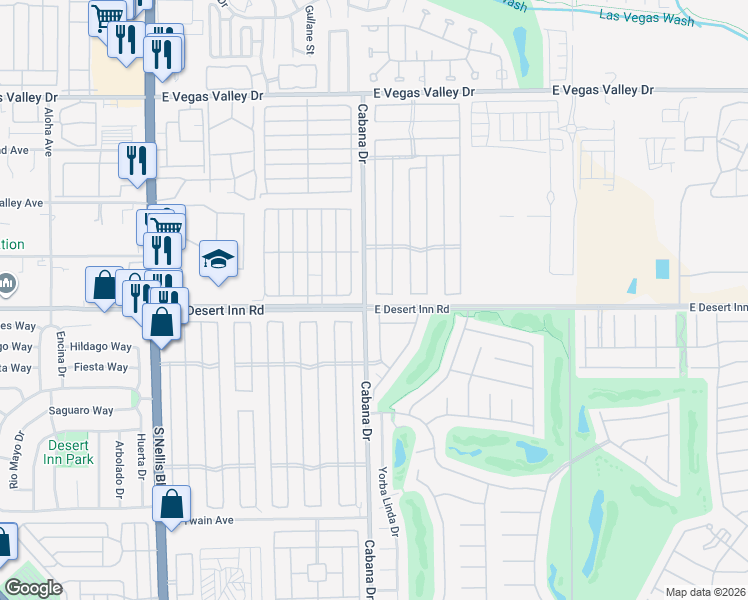 map of restaurants, bars, coffee shops, grocery stores, and more near 5411 Ario Road in Las Vegas