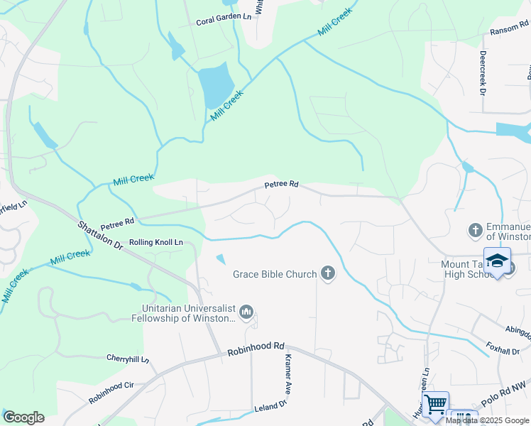 map of restaurants, bars, coffee shops, grocery stores, and more near 920 Brookmeade Drive in Winston-Salem