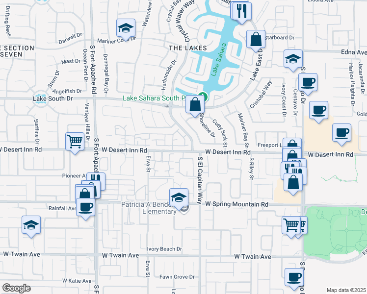 map of restaurants, bars, coffee shops, grocery stores, and more near 8813 Autumn Heights Way in Las Vegas