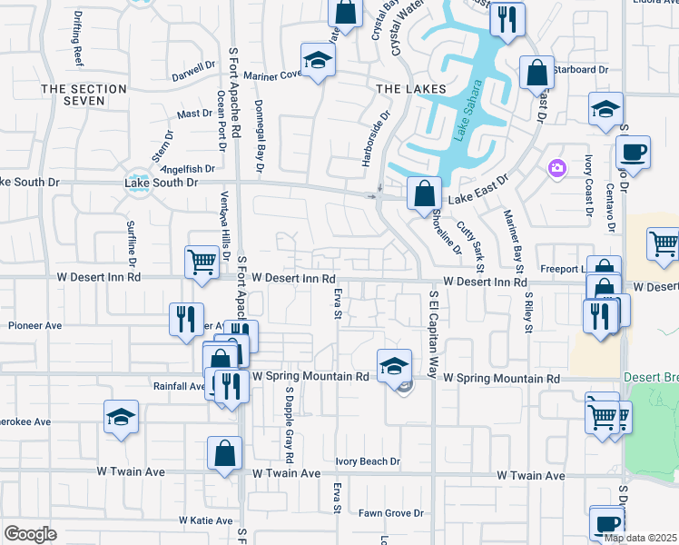 map of restaurants, bars, coffee shops, grocery stores, and more near 8845 Emerald Glen Way in Las Vegas