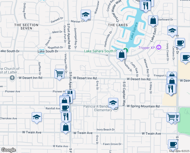 map of restaurants, bars, coffee shops, grocery stores, and more near 8845 Emerald Glen Way in Las Vegas