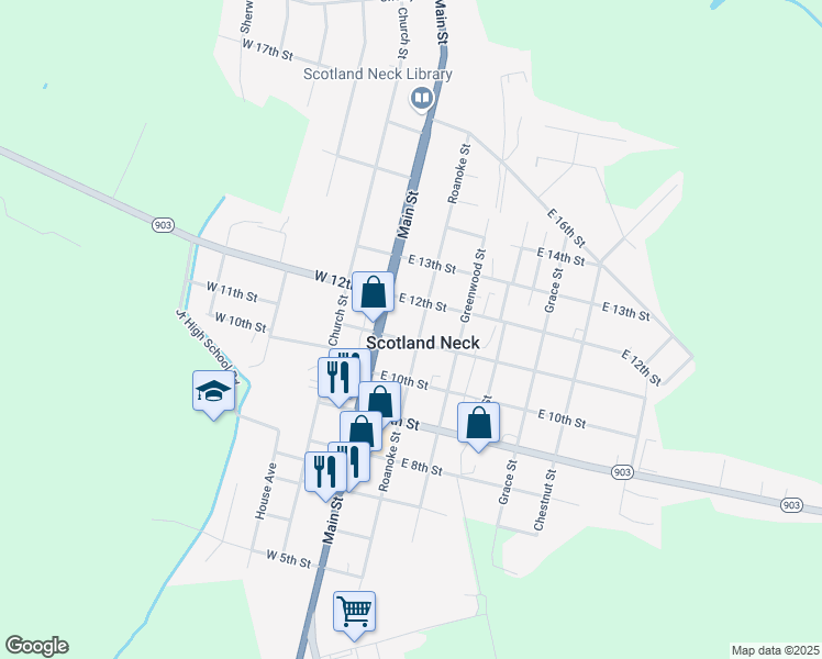 map of restaurants, bars, coffee shops, grocery stores, and more near 2 North Carolina 11 in Oak City