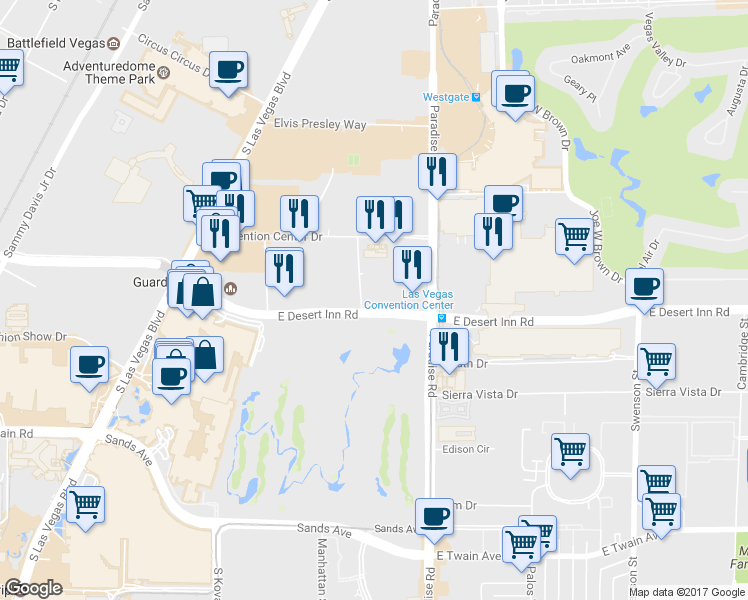 map of restaurants, bars, coffee shops, grocery stores, and more near 3244 Debbie Reynolds Drive in Las Vegas