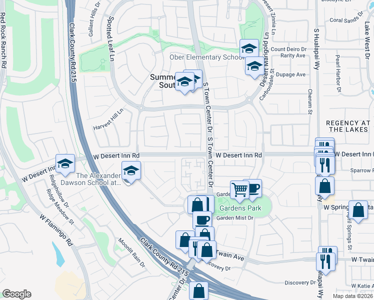map of restaurants, bars, coffee shops, grocery stores, and more near 3284 Hedingham Court in Las Vegas