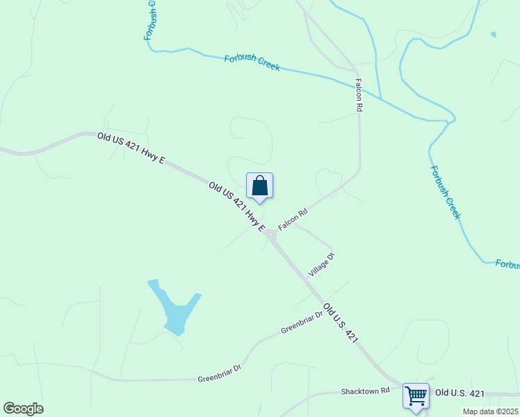 map of restaurants, bars, coffee shops, grocery stores, and more near 4225 Old US 421 Highway East in Yadkinville