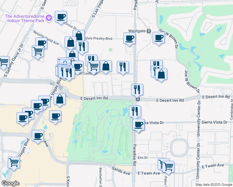 map of restaurants, bars, coffee shops, grocery stores, and more near 3244 Debbie Reynolds Drive in Las Vegas