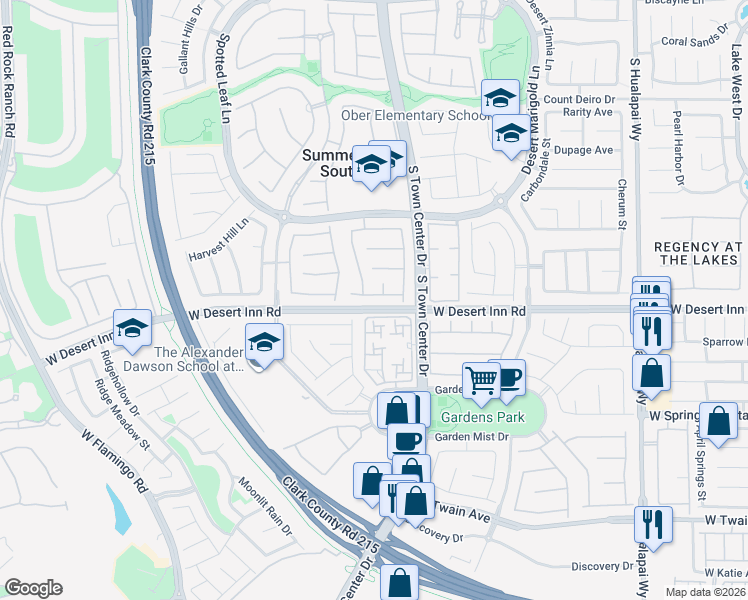 map of restaurants, bars, coffee shops, grocery stores, and more near 10717 Refectory Avenue in Las Vegas