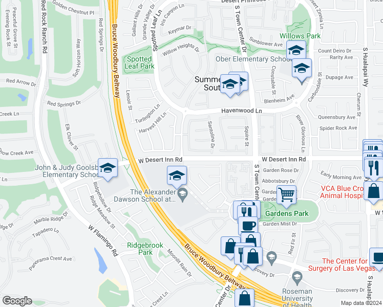 map of restaurants, bars, coffee shops, grocery stores, and more near 10863 Franklin Hills Avenue in Las Vegas