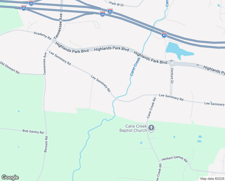 map of restaurants, bars, coffee shops, grocery stores, and more near 3263 Lee Seminary Road in Cookeville