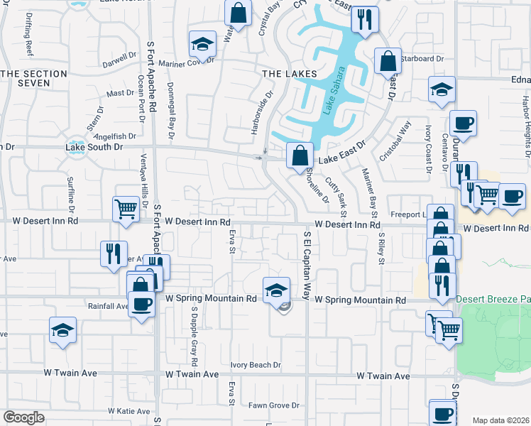map of restaurants, bars, coffee shops, grocery stores, and more near 8813 Autumn Heights Way in Las Vegas