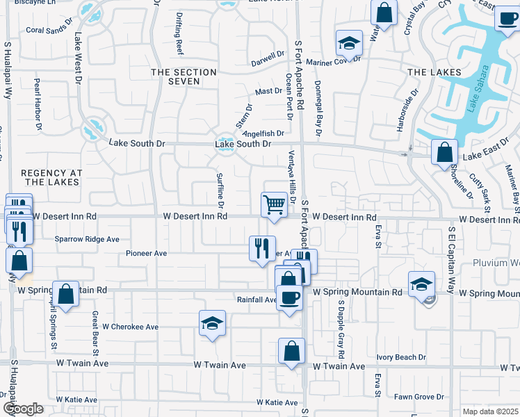 map of restaurants, bars, coffee shops, grocery stores, and more near 9400 Shellfish Court in Las Vegas