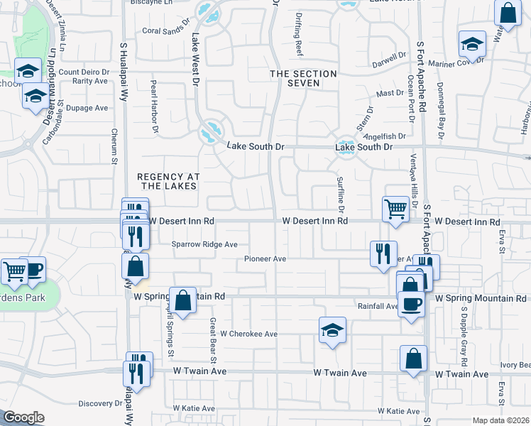 map of restaurants, bars, coffee shops, grocery stores, and more near in Las Vegas