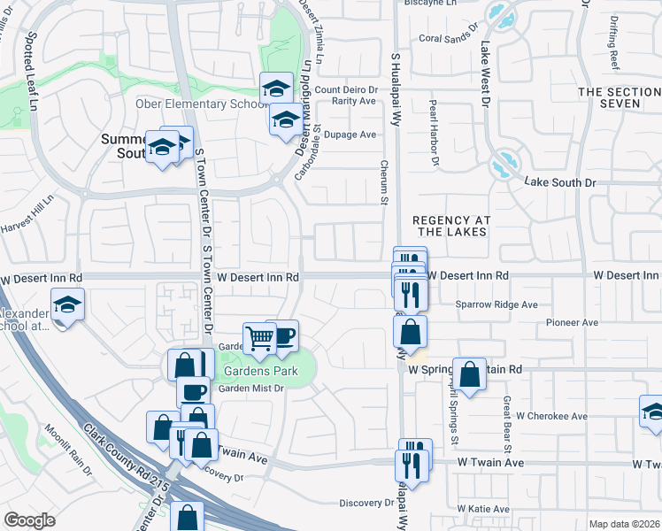 map of restaurants, bars, coffee shops, grocery stores, and more near 3289 Fossil Springs Street in Las Vegas