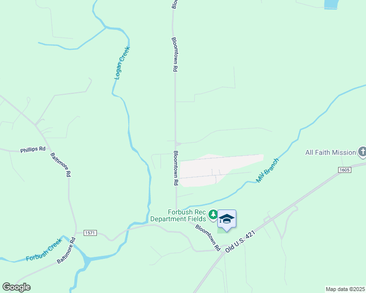 map of restaurants, bars, coffee shops, grocery stores, and more near 4102 Emmas Way in East Bend