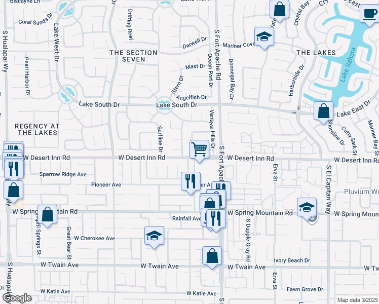 map of restaurants, bars, coffee shops, grocery stores, and more near 9400 Shellfish Court in Las Vegas