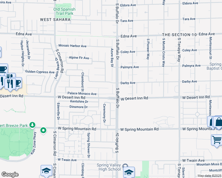 map of restaurants, bars, coffee shops, grocery stores, and more near 3228 Crown Cove Court in Las Vegas