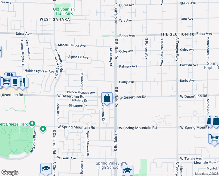 map of restaurants, bars, coffee shops, grocery stores, and more near 3228 Crown Cove Court in Las Vegas